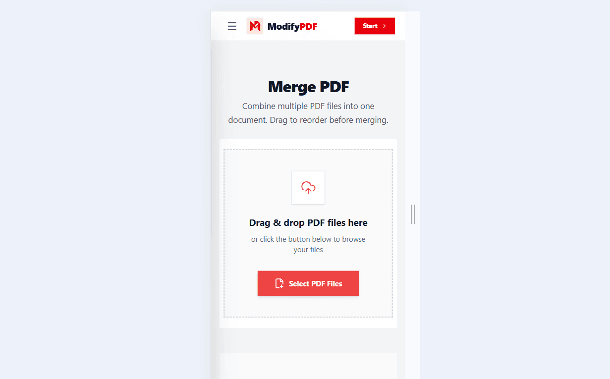 Merge PDF files on desktop and mobile devices